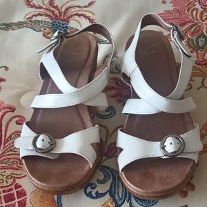 Dansko White Leather Sandals